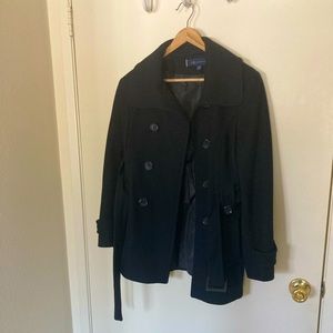 Anne Klein Classic Black PeaCoat
